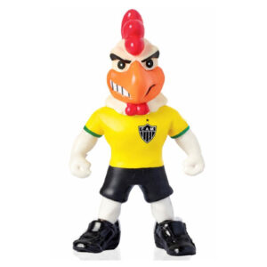 mascote do Atlético Mineiro Edição Brasil, Galo com camisa amarela Fut Toy, 11 cm