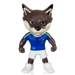 mascote do Cruzeiro Edição Brasil, Raposão com faixa e constelação amarelas Fut Toy, 11 cm
