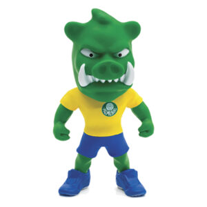 mascote do Palmeiras Edição Brasil, Gobbato com camisa amarela Fut Toy, 11 cm