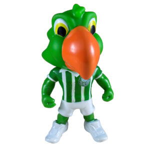 mascote do Palmeiras 1993, Periquito Linha Retrô com camisa listrada Fut Toy, 11 cm