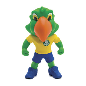 mascote Periquito do Palmeiras Edição Brasil, camisa amarela e calção azul Fut Toy, 11 cm