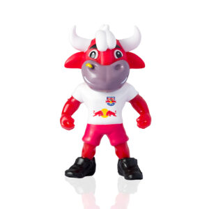 mascote do Red Bull Bragantino Toro Loko em miniatura oficial Fut Toy, 11 cm