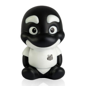 mascote do Santos baby Baleinha em vinil macio Fut Toy, 14 cm